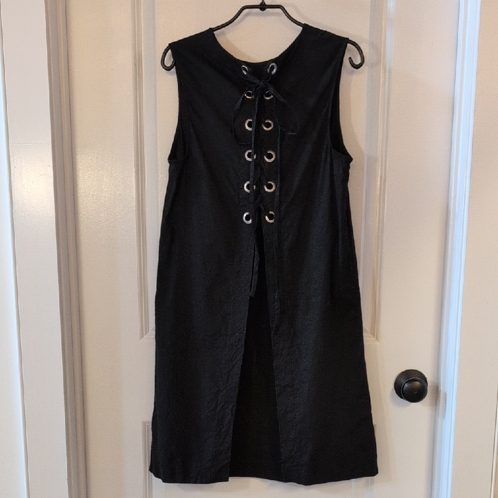 Theory Black Grommet Midi Dress